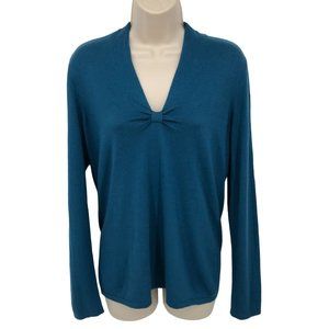 Banana Republic Teal V-Neck Sweater